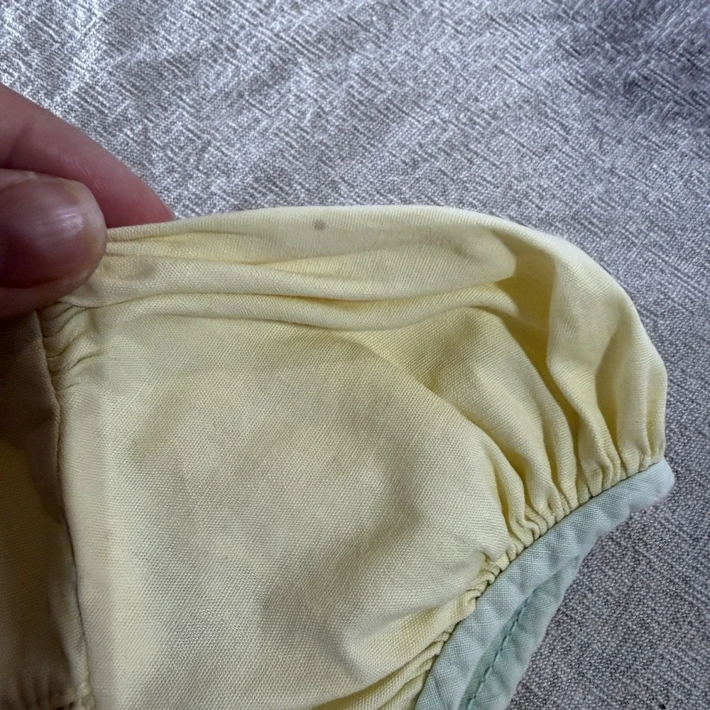 Vtg 50s Nannette Smocked Yellow Toddler Frock Dress Sz 2 Repair Flaws As-Is USA